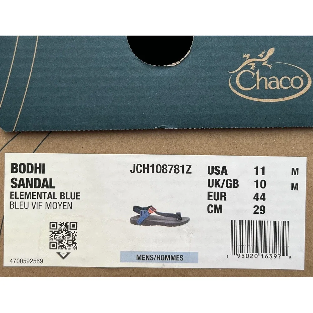 Chaco Mens Bodhi Sport Sandal Size 11 Blue Black  Adjustable Strap Comfort Shoes